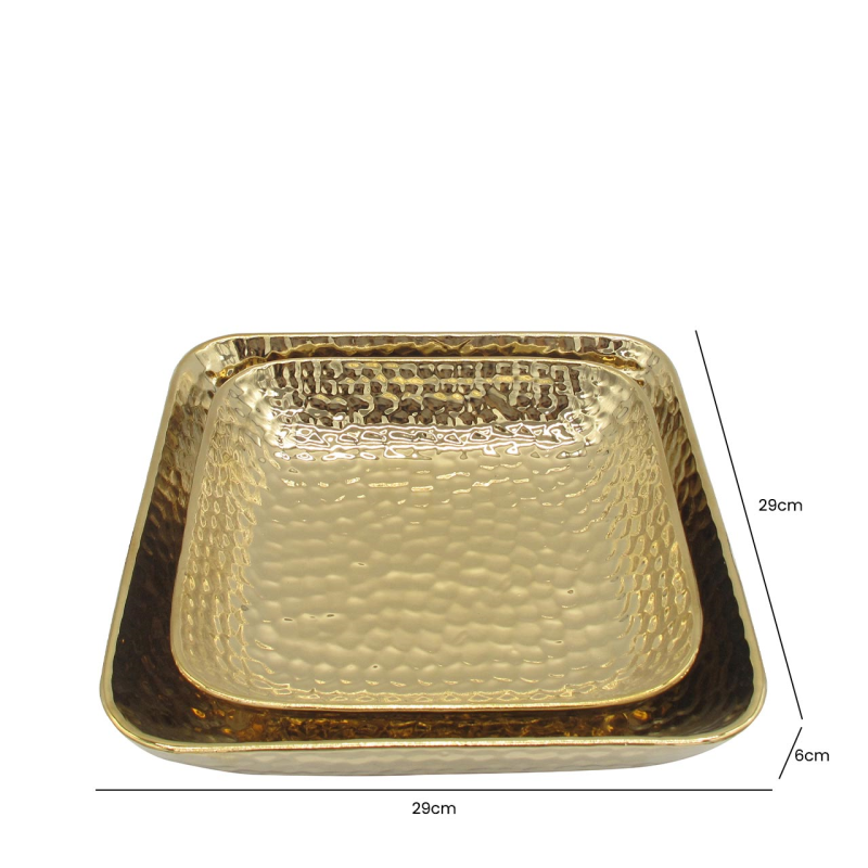 29cm Ceramic Dish (Gold or Silver)