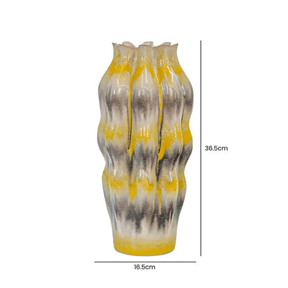 Ceramic Vase with Multicolour Stripes
