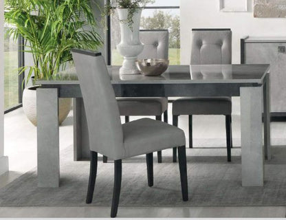 Hilton Italian Grey Gloss Extendable Dining Table & 6 Chairs