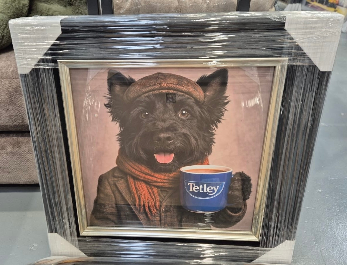 Dog with Tetley Tea Picture
