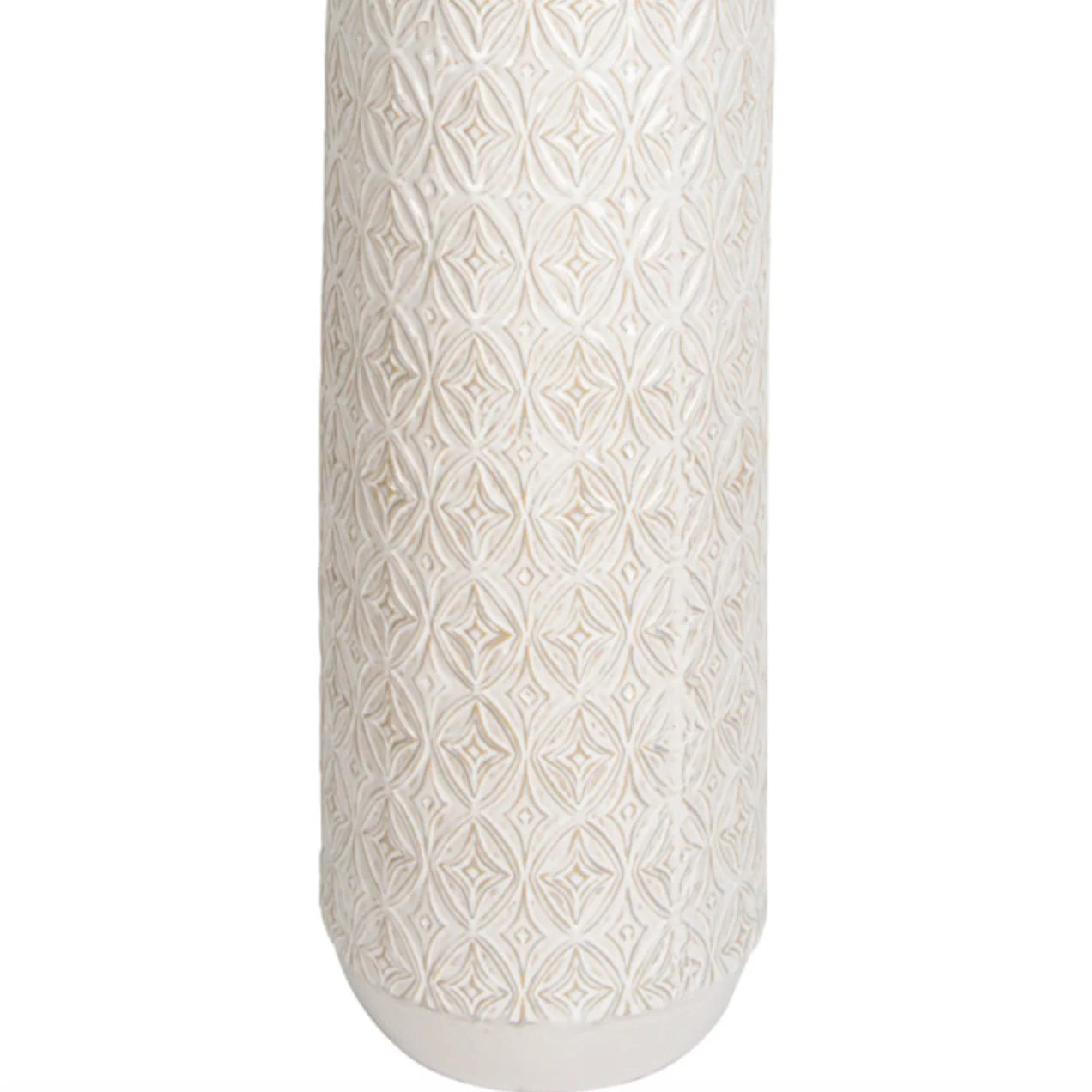White Carved Ceramic Vase