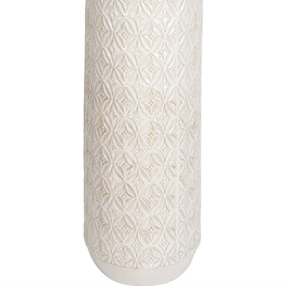 White Carved Ceramic Vase