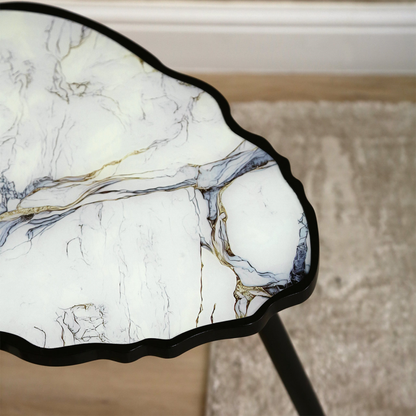 62.5cm White and Grey End Table