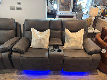 Edward Charcoal Grey Power Recliner LED Sofa Range