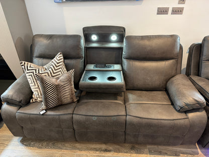 Edward Charcoal Grey Power Recliner LED Sofa Range