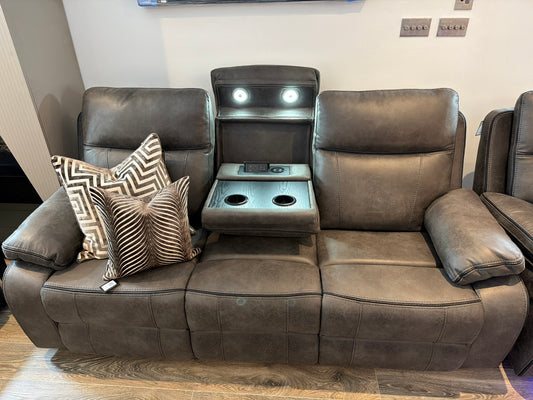 Edward Charcoal Grey Power Recliner LED Sofa Range
