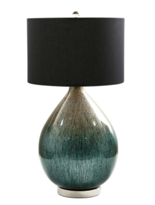 79cm Green and Gold Abstract Glass Table Lamp
