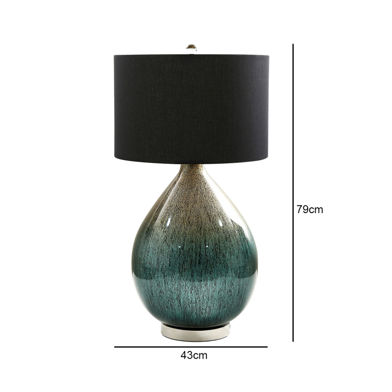 79cm Green and Gold Abstract Glass Table Lamp