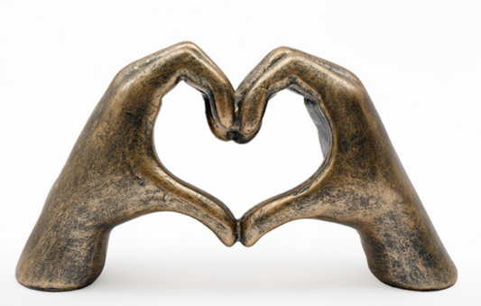 Antique Gold Heart Hands Ornament