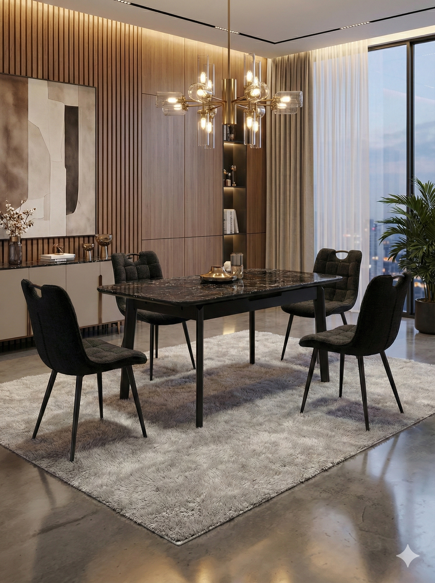 Arizona Black Ceramic Dining Table