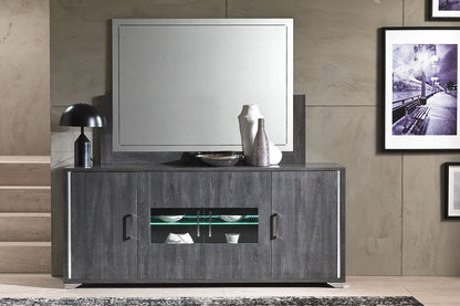 Armony Italian Grey Gloss 4 Door Sideboard with Interior LED Light