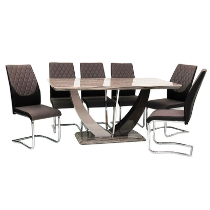 Atlantis Marble Effect Dining Table & 6 Chairs