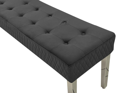 Majestic Dark Grey Velvet Kitchen Bench