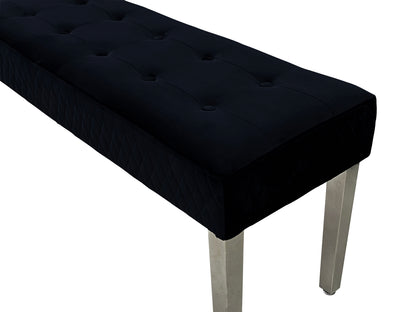 Majestic Black Velvet Kitchen Bench