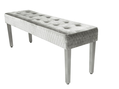 Majestic Silver Velvet Kitchen Bench