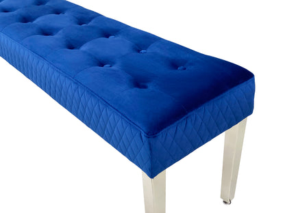 Majestic Navy Velvet Kitchen Bench