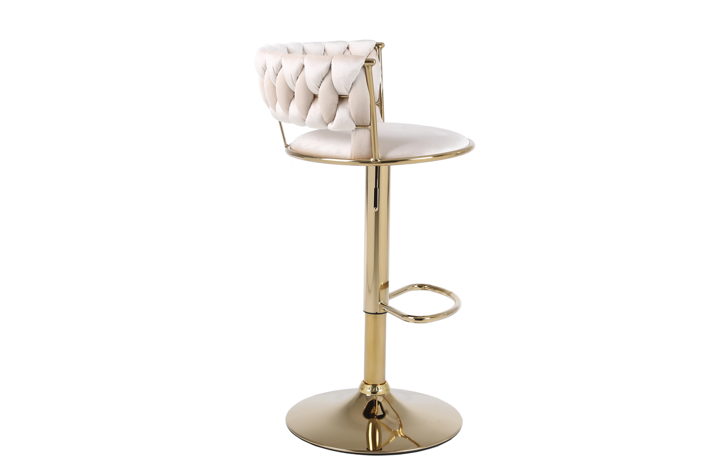 Camilla Cream & Gold Velvet Bar Stool