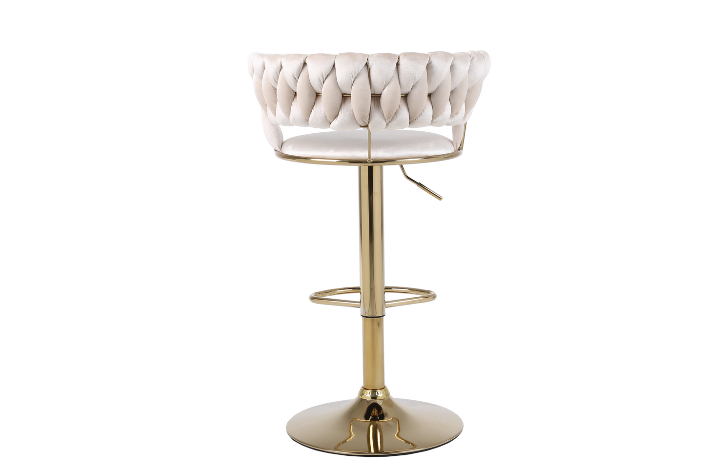 Camilla Cream & Gold Velvet Bar Stool