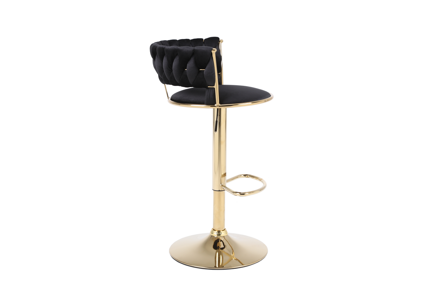 Camilla Black & Gold Velvet Bar Stool