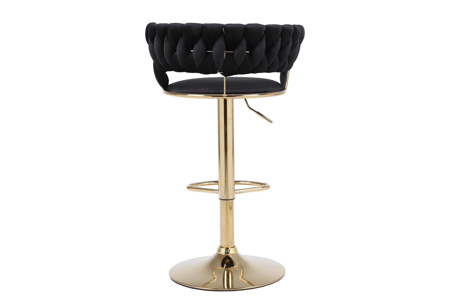 Camilla Black & Gold Velvet Bar Stool