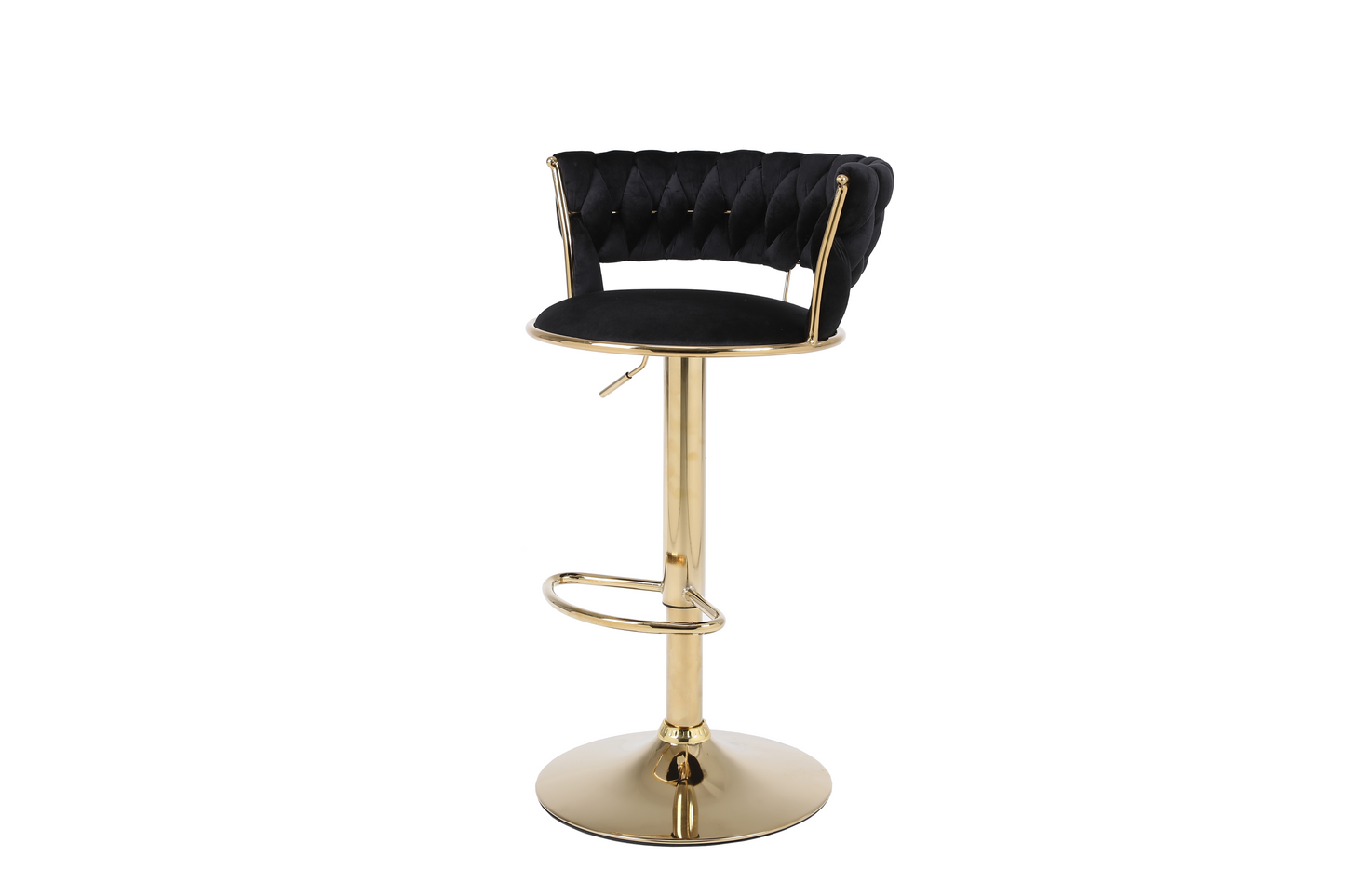 Camilla Black & Gold Velvet Bar Stool