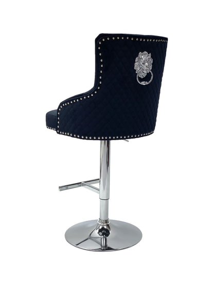 Majestic Black Velvet Bar Stool