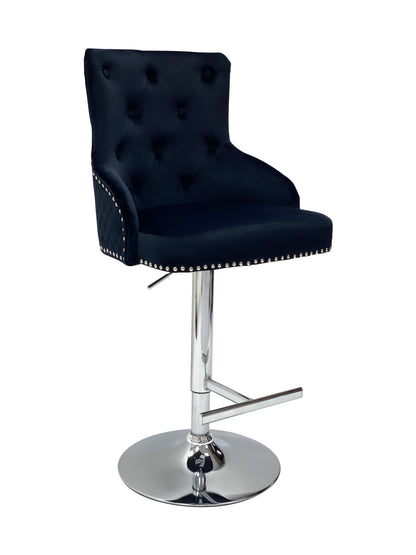 Majestic Black Velvet Bar Stool