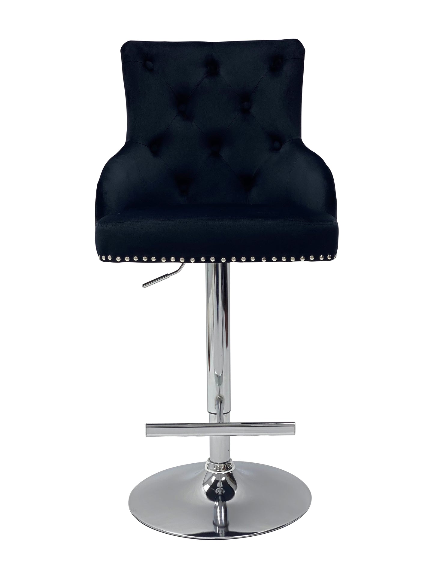 Majestic Black Velvet Bar Stool