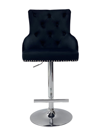 Majestic Black Velvet Bar Stool