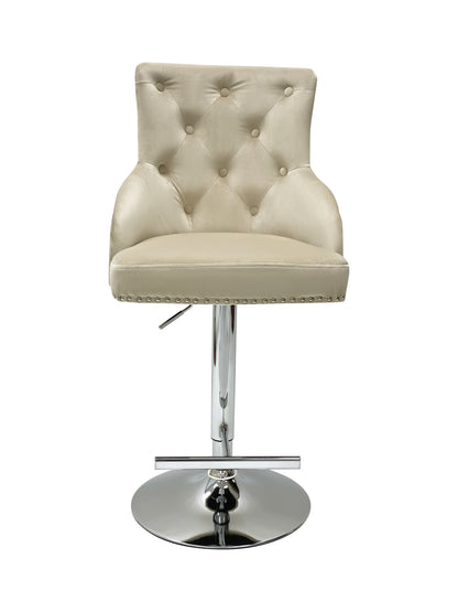 Majestic Mink Velvet Bar Stool