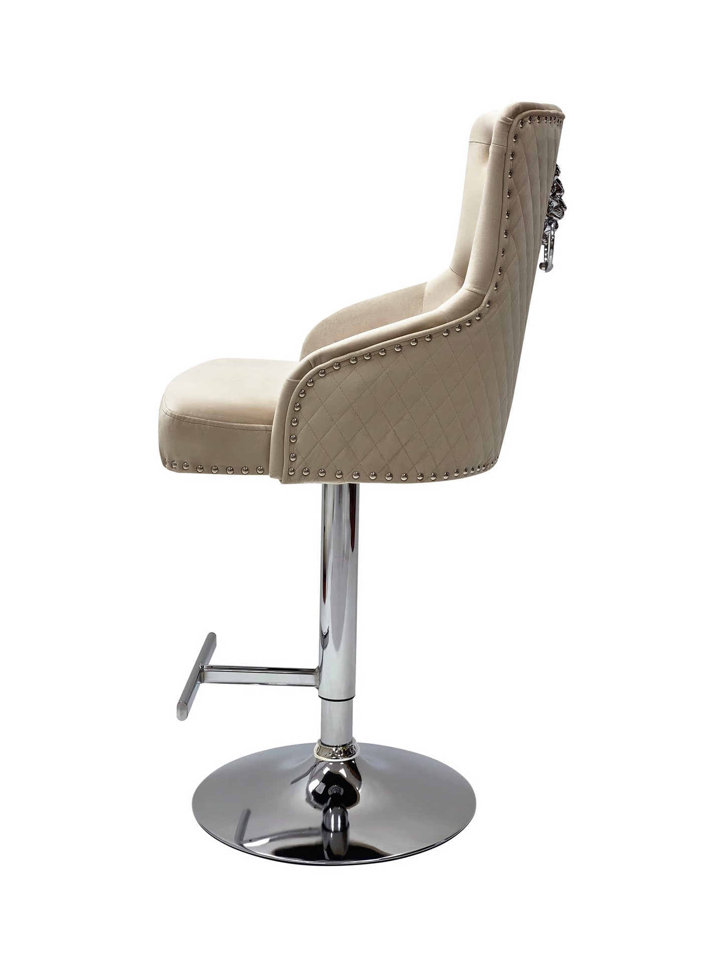 Majestic Mink Velvet Bar Stool