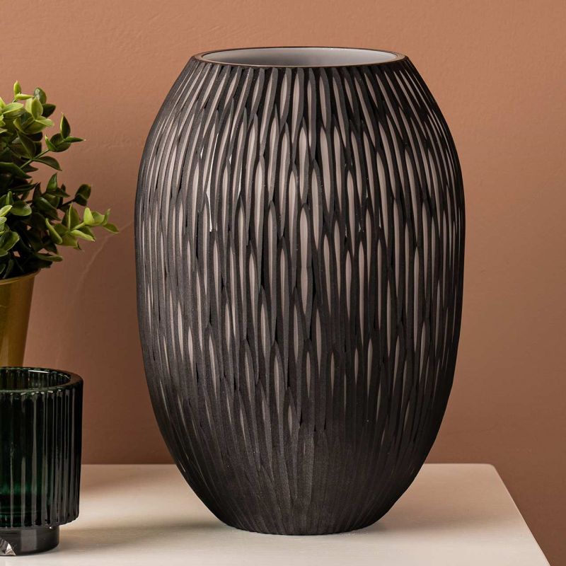 Black and White Handmade Glass Vase