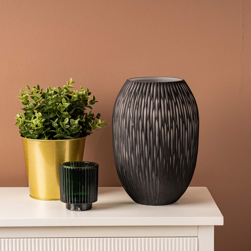 Black and White Handmade Glass Vase