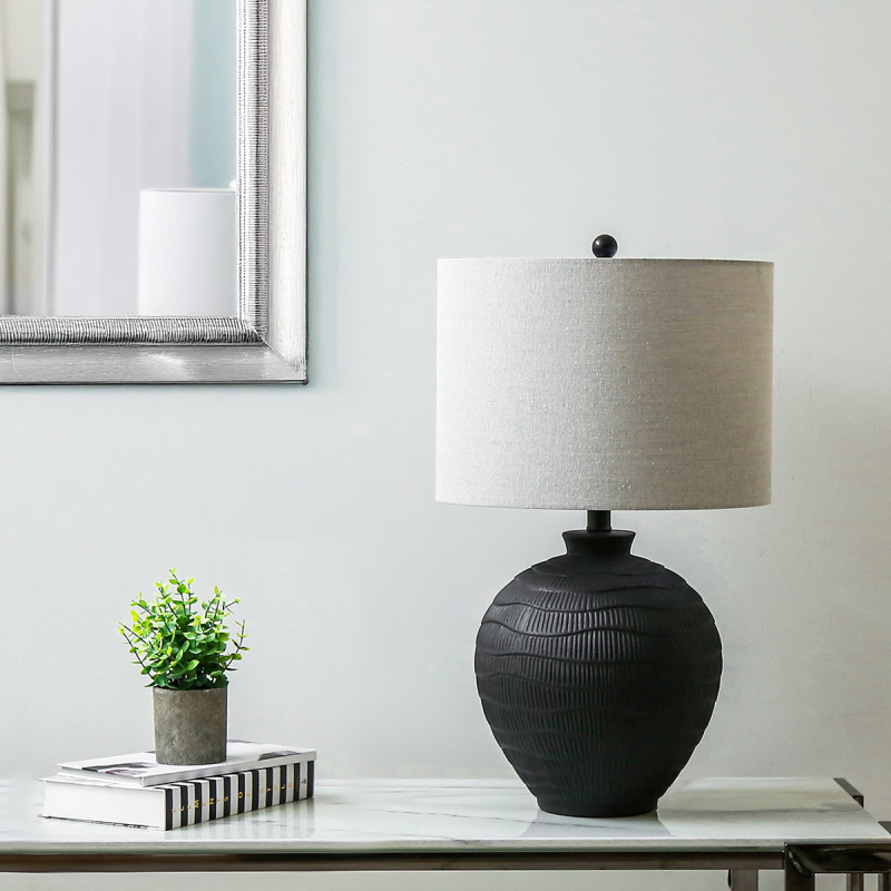 Ceramic Table Lamp with Linen Shade