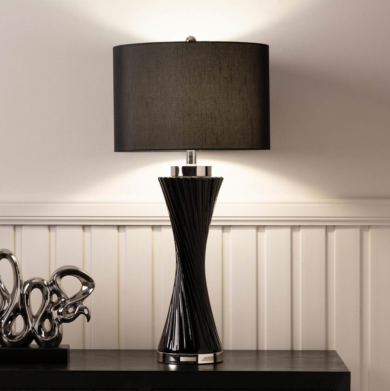 Twist Table Lamp With Linen Shade