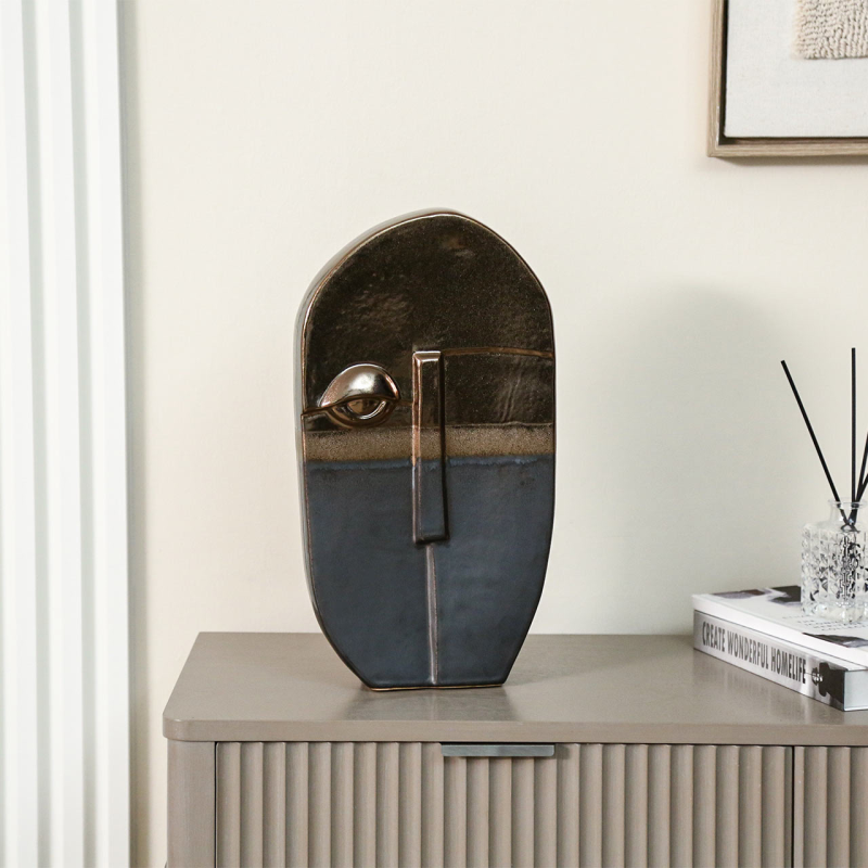 Black and Gold Left Eye Ceramic Deco