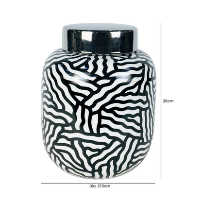 Black and White Ginger Jar