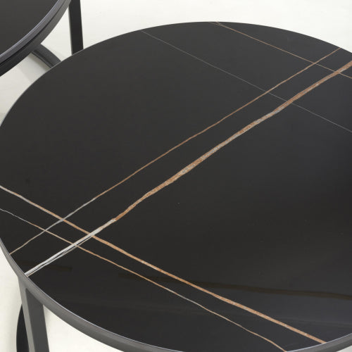 Round Black Twin Nest of Tables