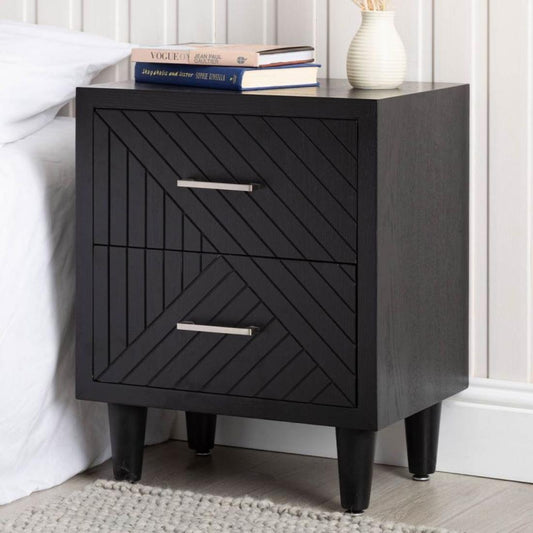 Wooden Black Bedside Table