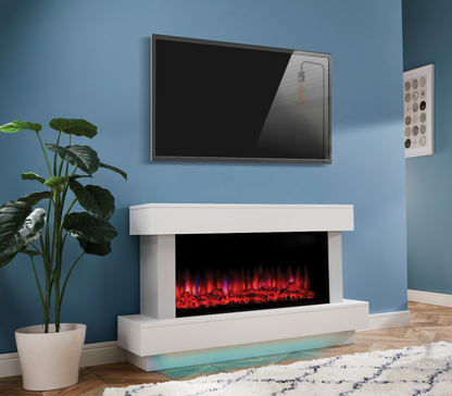 Bravo White and Grey Electric Fireplace