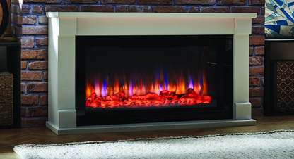 Bradford White and Gloss Black Electric Fireplace