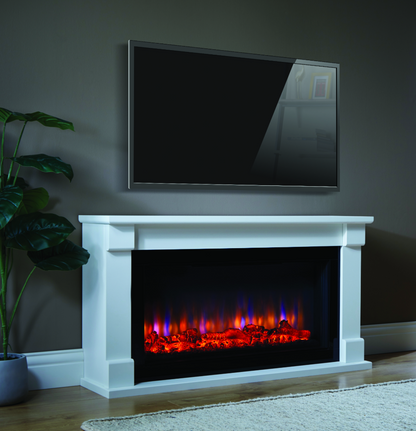 Bradford White and Gloss Black Electric Fireplace