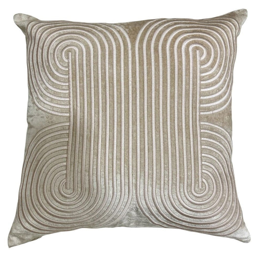 Malini Art Deco Velvet Cushion Champagne