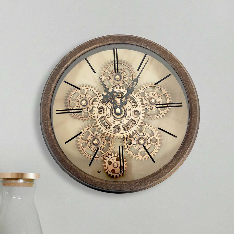 Copper Gears Wall Clock