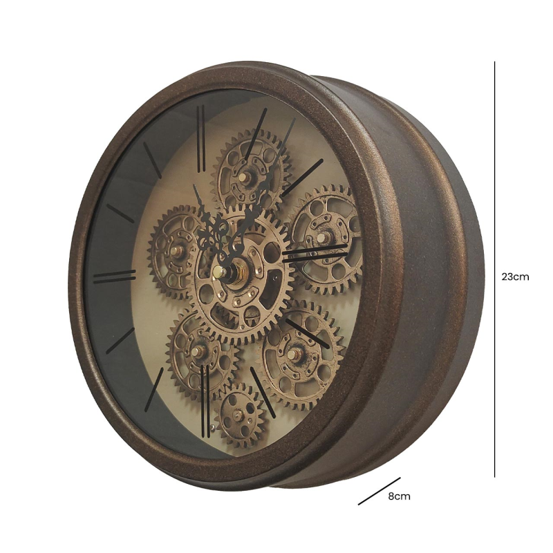 Copper Gears Wall Clock