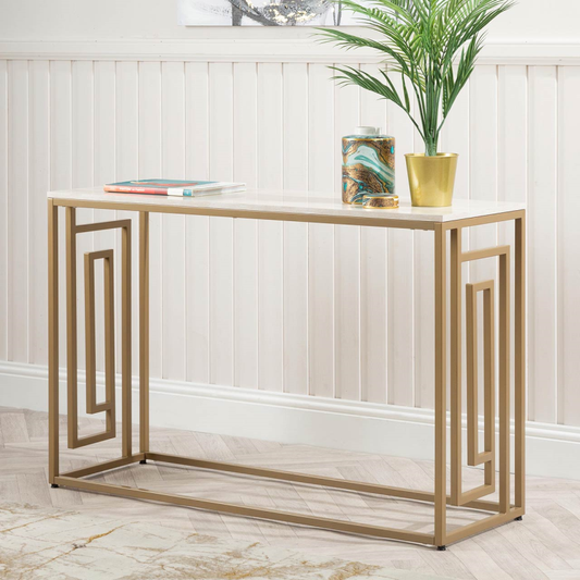 Cream and Gold Console Table