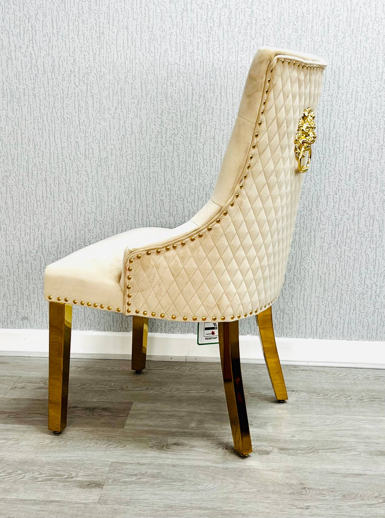 Majestic Velvet Lion Knocker Dining Chair