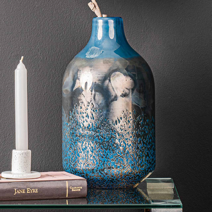 Blue Handmade Decorative Glass Bud Vase