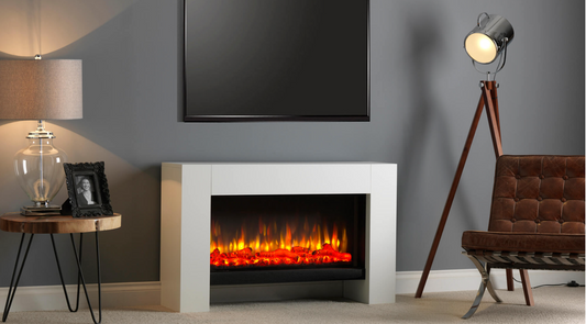 Montana White Electric Fireplace