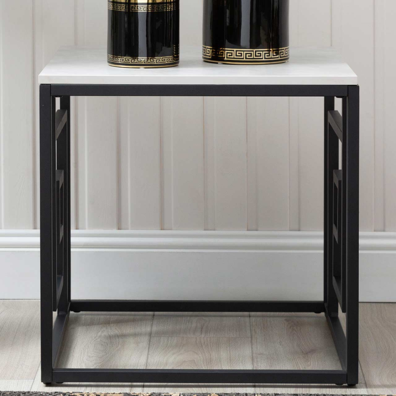 White and Black End Table